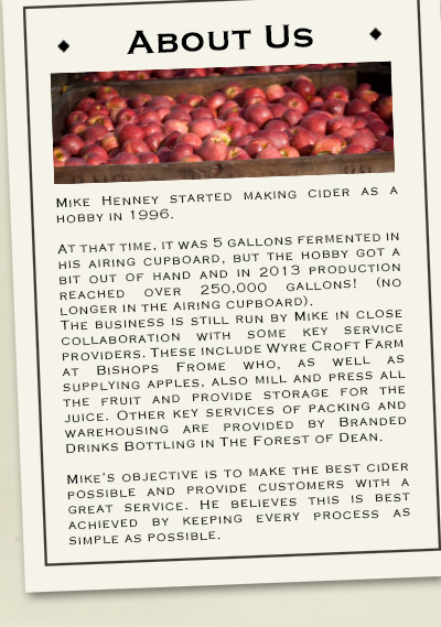 About Henneys cider